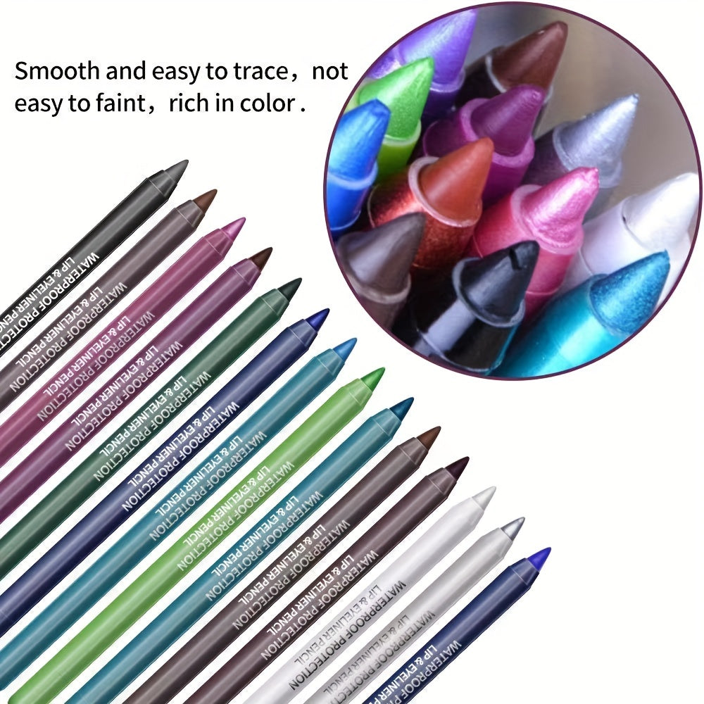 Colorful Eyeliner Pen Waterproof Smudge Proof Pearly Eyeliner Glue Pen
