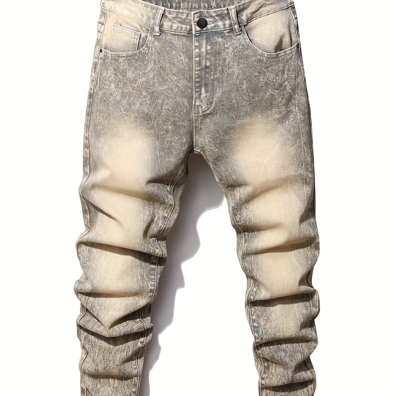 Men's Slim Fit Biker Jeans Distressed Stretch Denim Pants