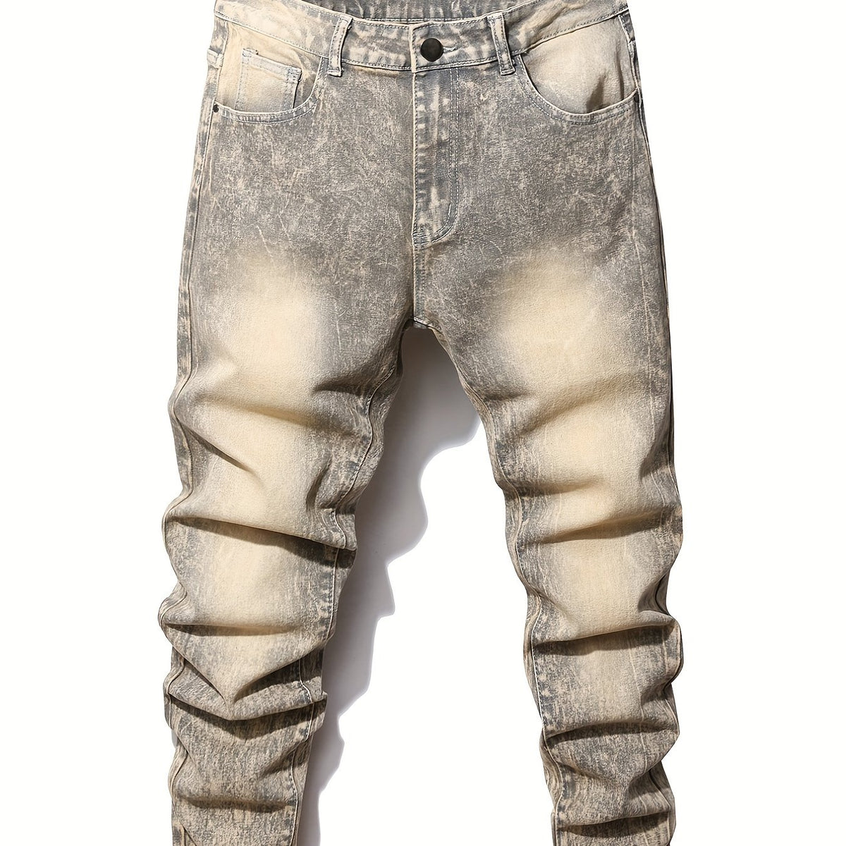 Men's Slim Fit Biker Jeans Distressed Stretch Denim Pants