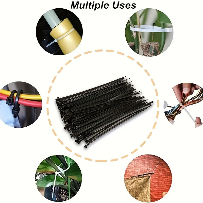 250pcs Heavy Duty Cable Zip Ties 4-10 Inch Self Locking Nylon Tie Wraps