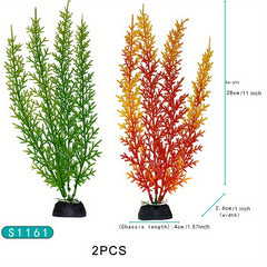 2pcs Lifelike Artificial Water Plants for Stunning Aquarium Landscape