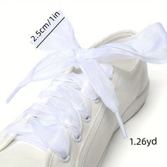 1pc Lace Chiffon Shoelace Silk Versatile Ice Cream Shoelace