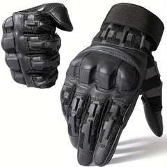 Men's Touch Screen Rubber Hard Knuckle Gloves Non Slip Full Protection Gear