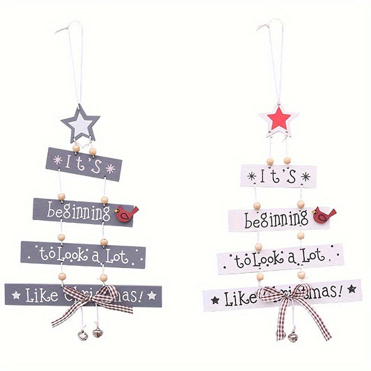Christmas Tree Pendants Colorful Letter Pendants for Window Decoration