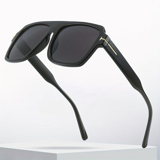 Vintage Square Aviator Sunglasses UV Protection T-shaped Decorative Glasses