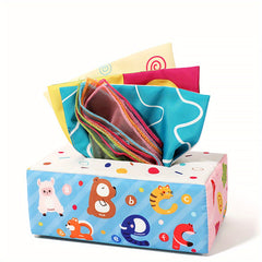 Montessori Tissue Box & Crinkle Paper Sensory Scarves Set