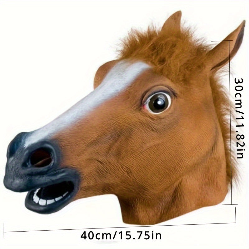 Funny Horse Head Mask Halloween Props Cosplay Animal Headgear