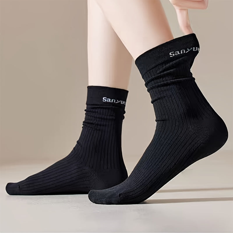 Letter Print Socks Comfy & Breathable Mid Tube Socks