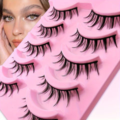 5 Pairs Manga Lashes 14mm Natural Look Individual Clusters Like Lashes Anime