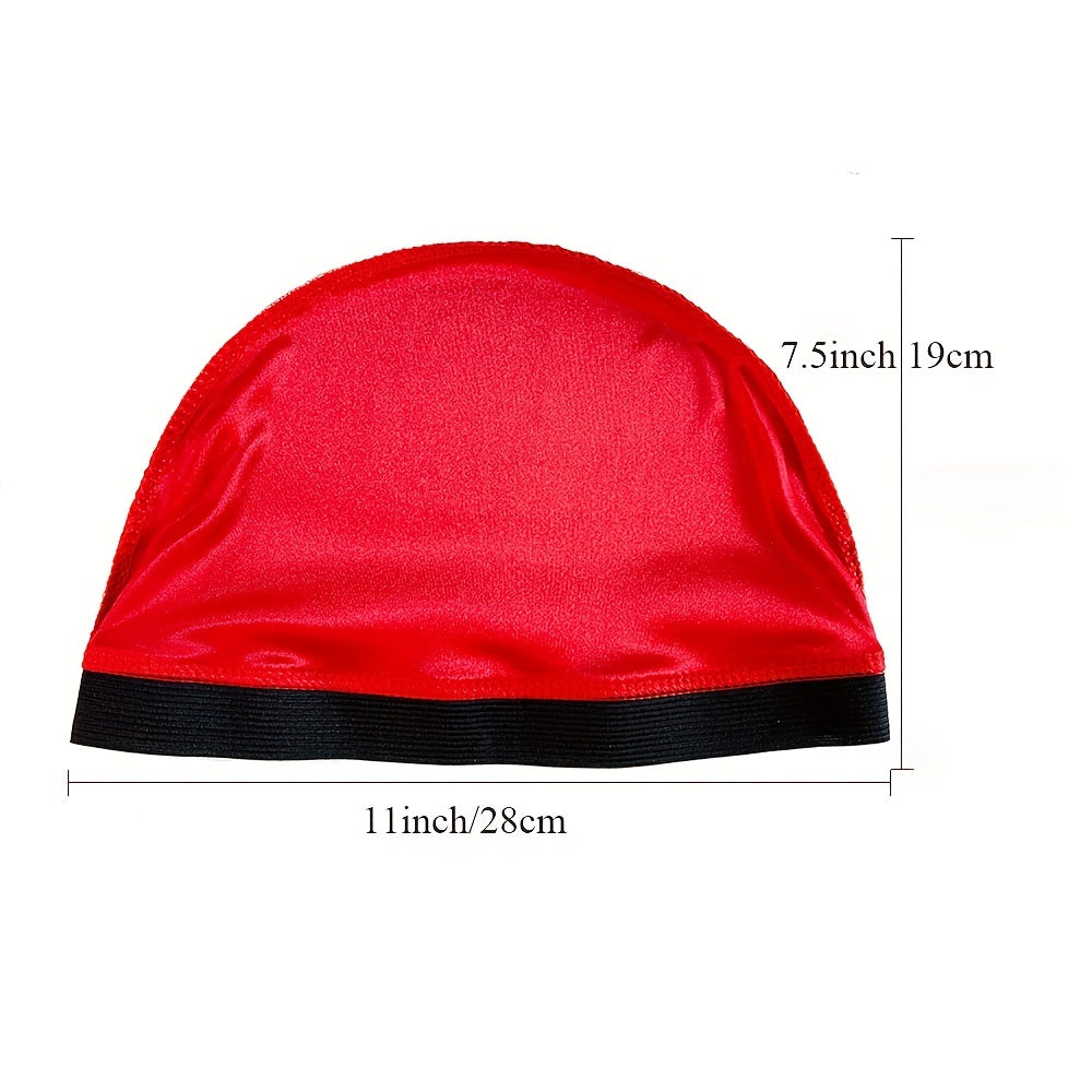 4pcs Silky Stocking Wave Caps Large Size Compression Stain Caps for Men