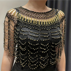 1920s Vintage Beaded Tassel Fishtail Wrap