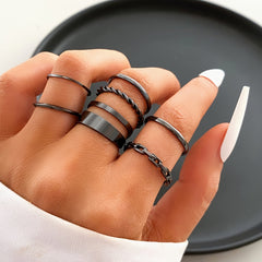 Vintage Gothic Stackable Rings Set for Women Girls