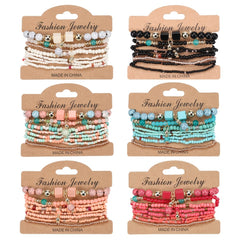 Colorful Bohemian Beaded Bracelet Stackable Hand Jewelry