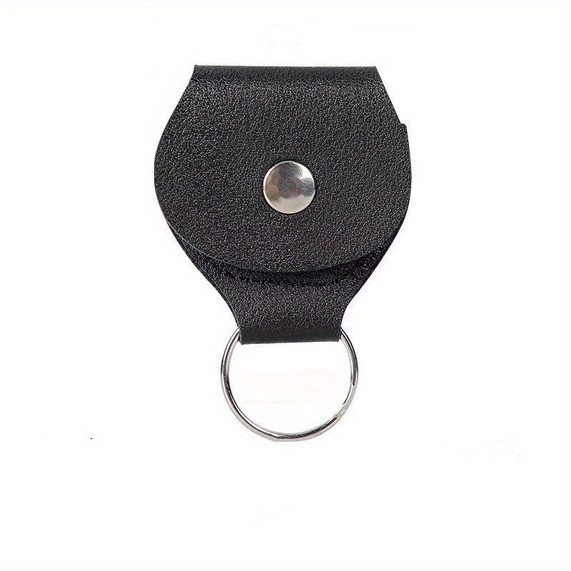 Guitar Pick Case PU Leather Clip Keychain Portable Bag Music Instrument