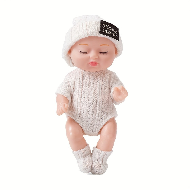 4 Inch Reborn Doll in Rainbow Onesie with Hat & Socks
