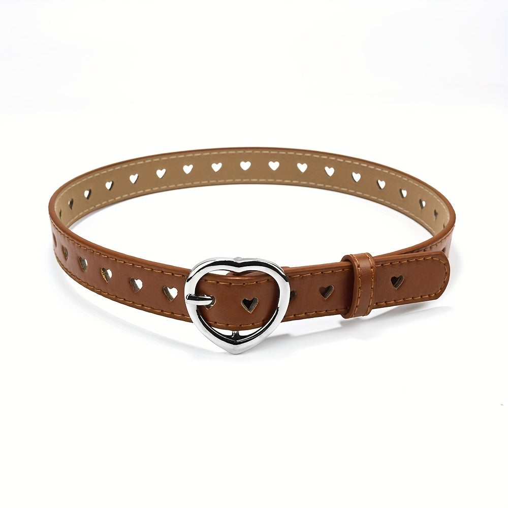 4pcs Heart Buckle Jeans Strap Men