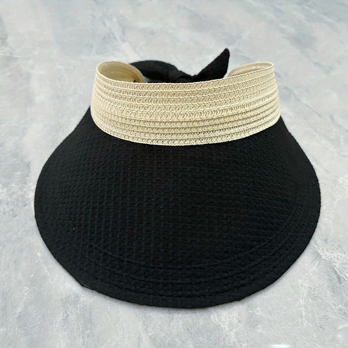 Embossed Visor Hat Wide Brim UV Protection Beach Hat
