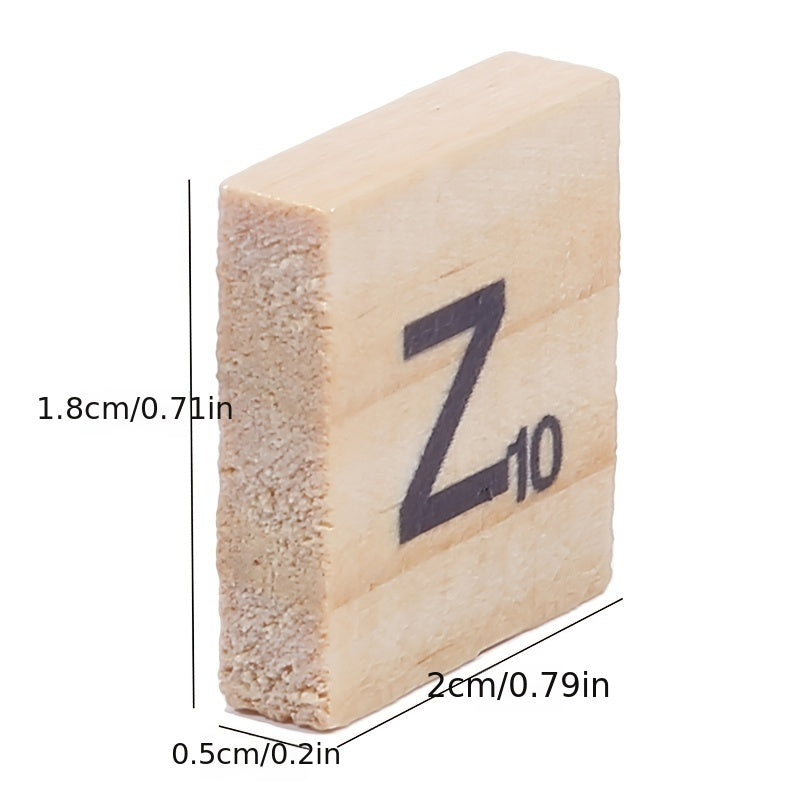 100pcs Alphabet Wooden Squares Jigsaw Puzzle Game Letter Wood