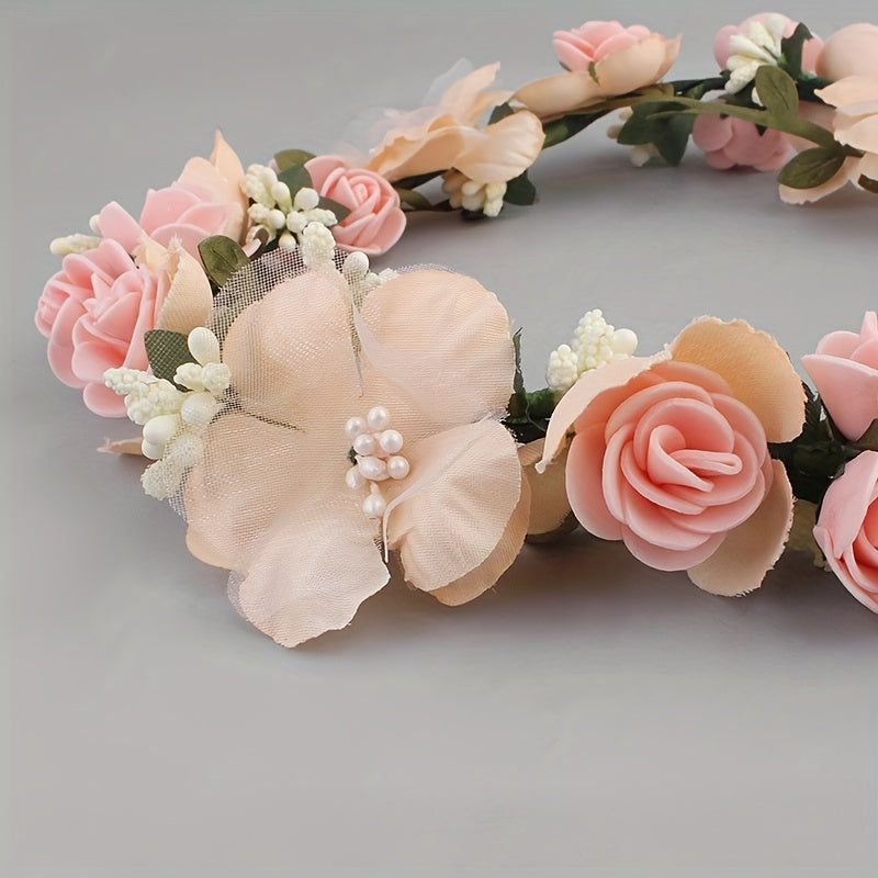 Fabric Garland Headwear Lace Flower Headband Summer Beach Headdress