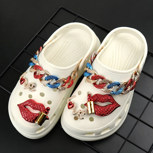 Red Bling Shoe Decorations Shoe Accessories
