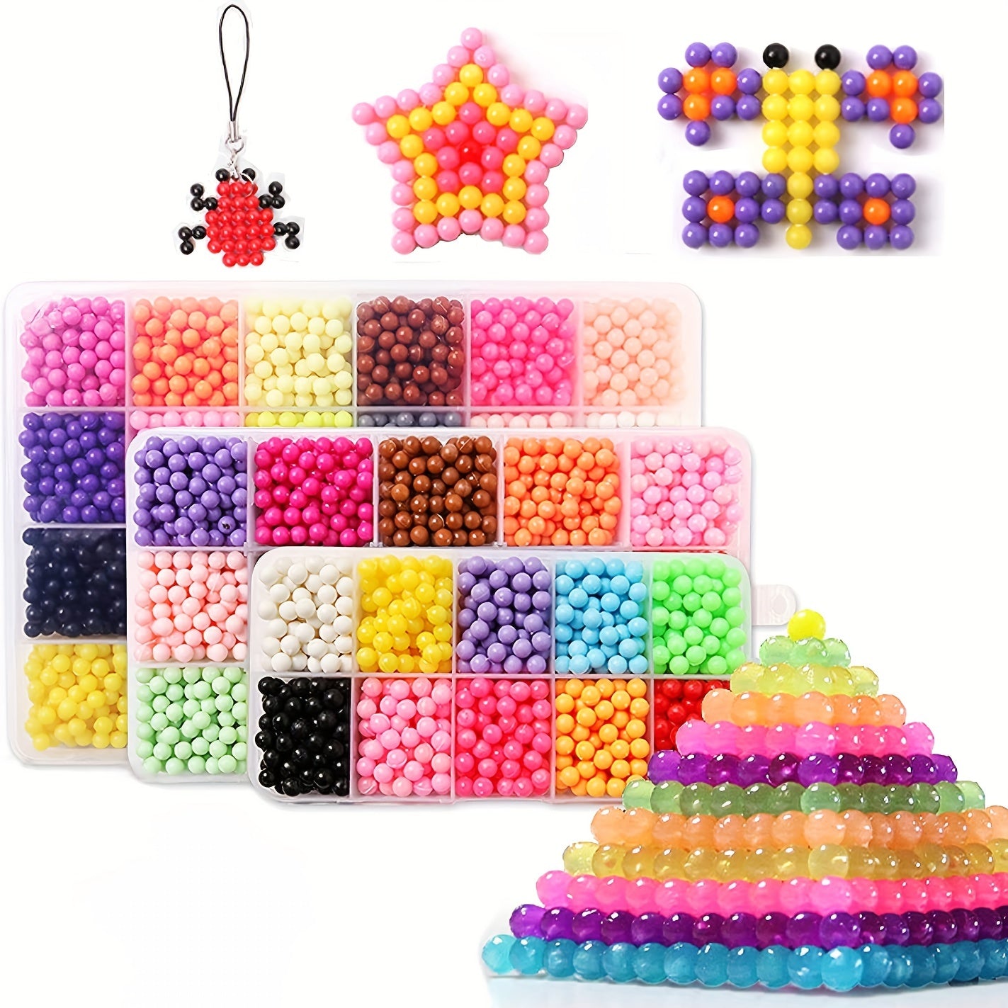 Water Sticky Beads DIY Kit 4 5mm with Storage Box and Tools