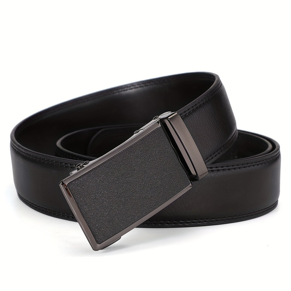 Men's High end Leather Automatic Buckle Business Belt