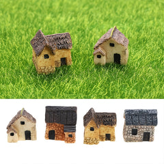 16pcs Rustic House Set for Garden Resin Bonsai Accessories