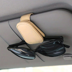 Magnetic Leather Car Visor Sunglasses Holder - Car Interior Accessory