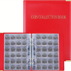 480 Grids Leather Binder Coin Collection Book Large Capacity Coin Storage