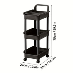 Plastic 4-Layer Storage Rack Large Capacity Snack Seasoning Kitchen Living Room