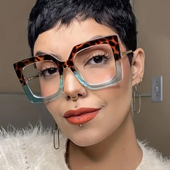 Oversized Cat Eye Glasses Retro Anti Light Clear Lens Glasses