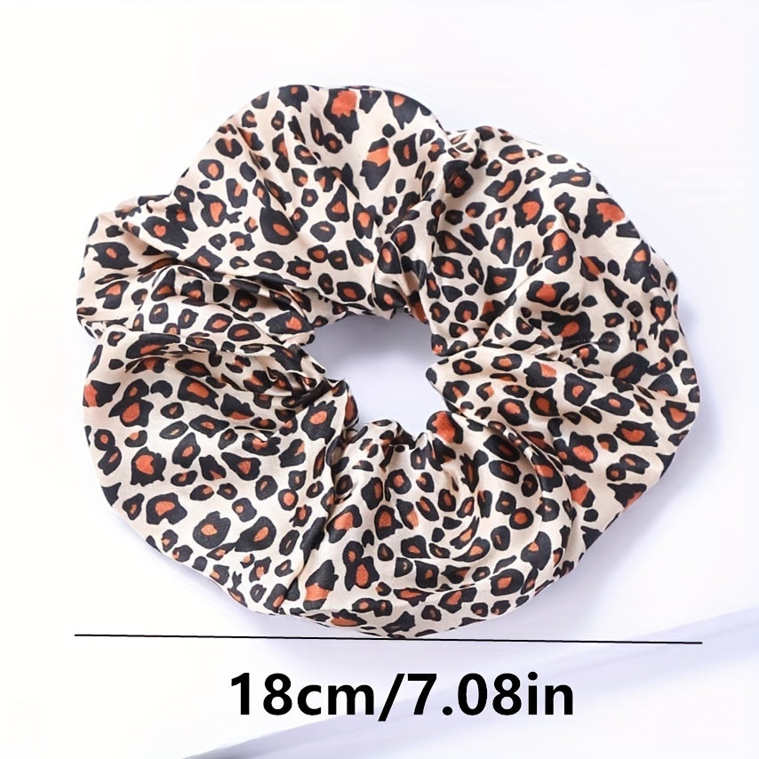 Y2K Leopard Pattern Scrunchies Hair Accessories Women Girls
