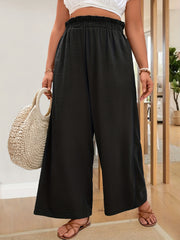 Women's Plus Wide Leg High Rise Pants
