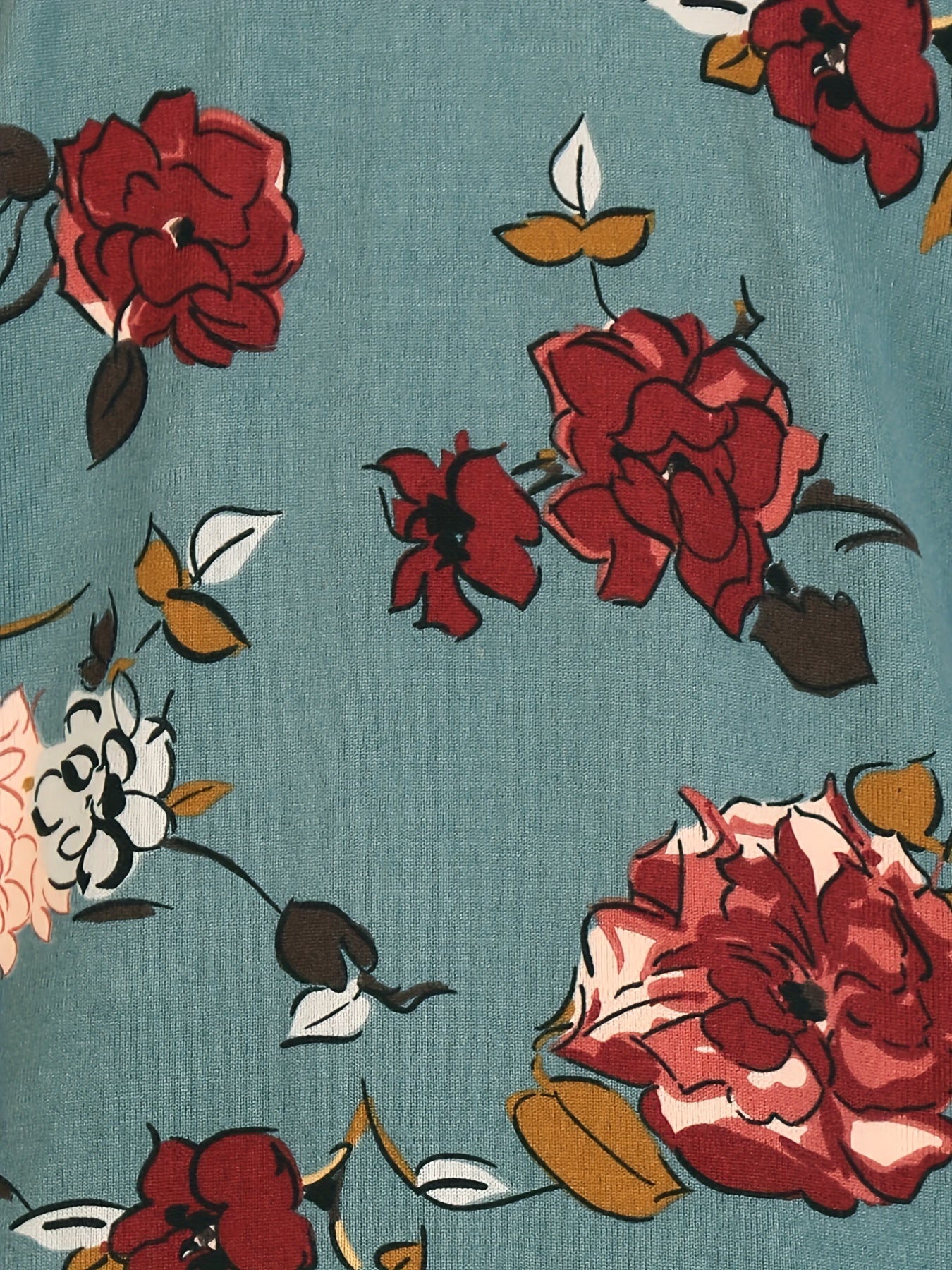  Retro Floral Print Open Front Cardigan