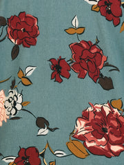  Retro Floral Print Open Front Cardigan
