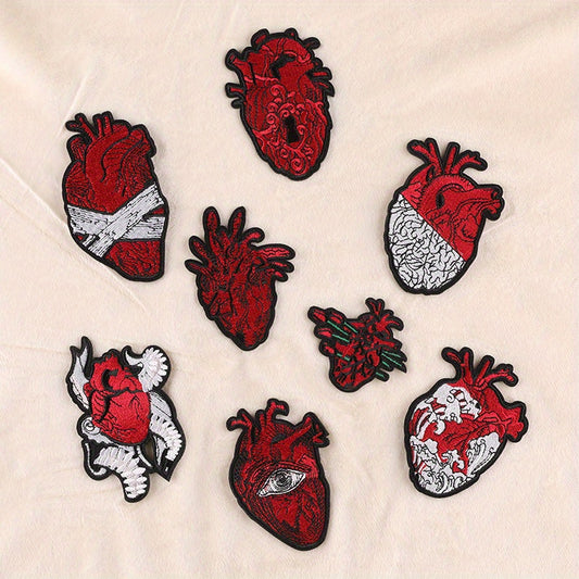 8pcs Heart DIY Patch for Clothes Backpack Hat Boys Accessorie