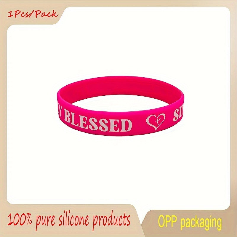 Colorful Blessing Slogan Silicone Bracelet Wrist Band