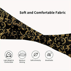 Golden Floral Pattern Sport Headband for Comfortable Wear