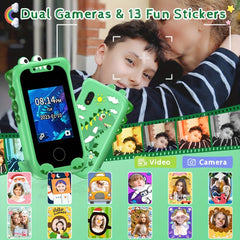 RIVGOT Dual Camera Kids Smartphone Toy with MP3 Player & Educational Games