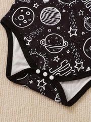 Baby Boys Planet Rocket Graphic Print Onesie & Overalls Set