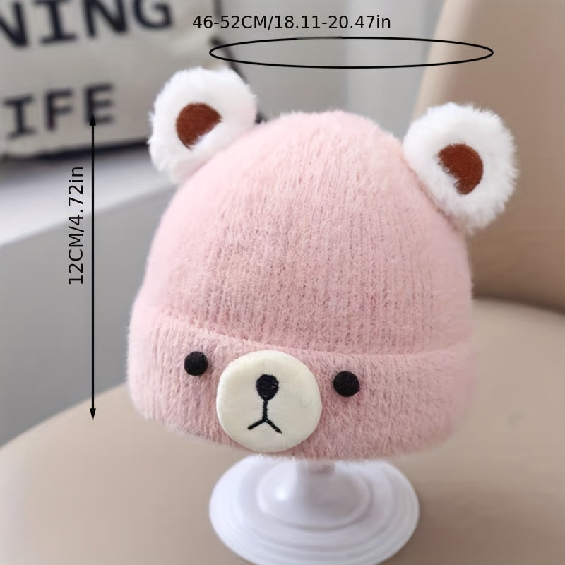 Children's Thickened Warm Bear Hats with Ear Protectors for Baby