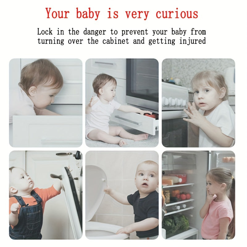 4pcs Baby Safety Locks Adjustable Multifunctional Baby Drawer Locks