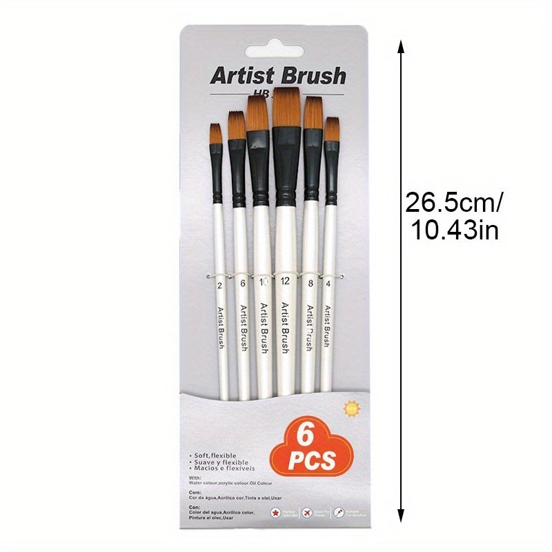 6pcs Artist Paint Brushes Set Acrylic Watercolor Painting