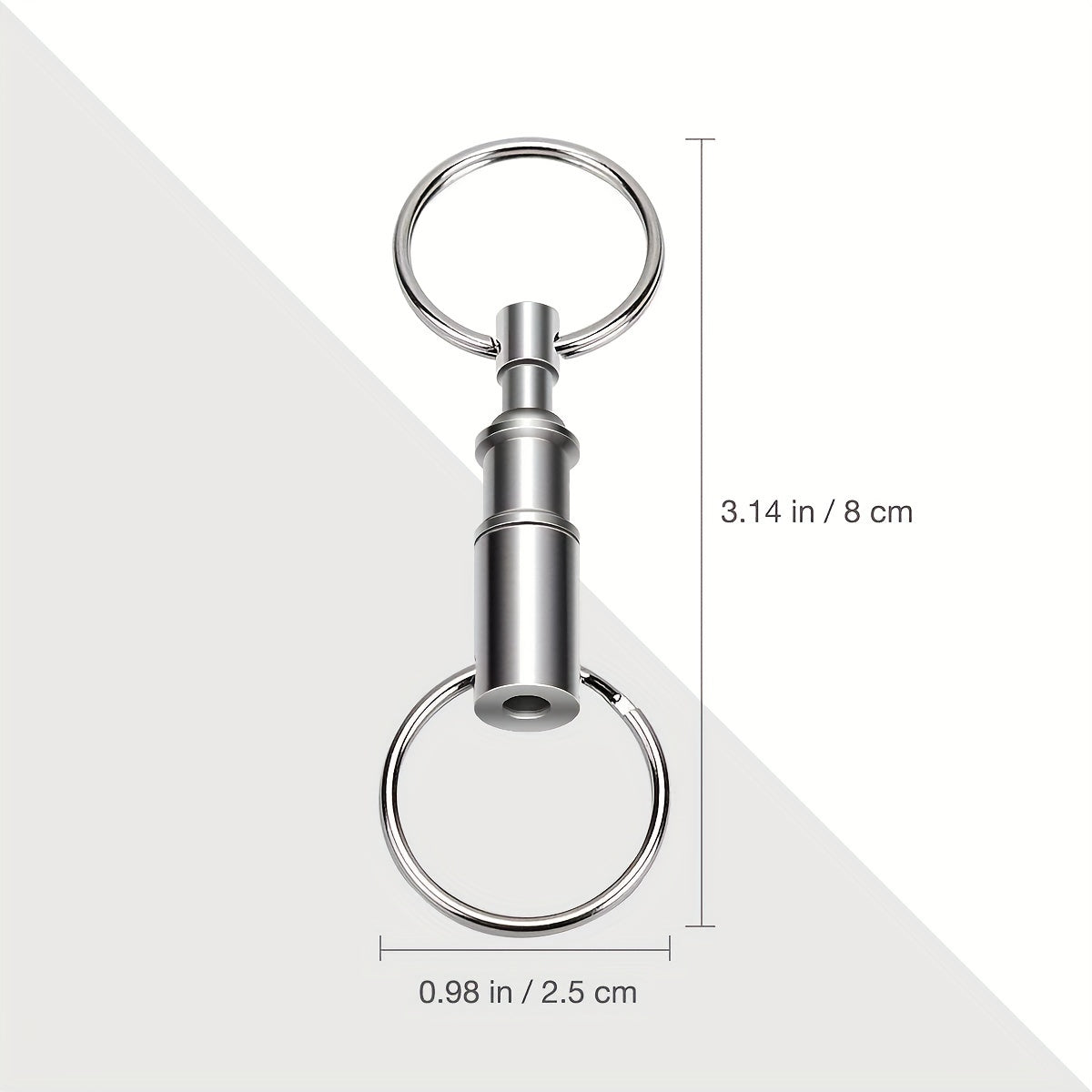 2pcs Quick Release Keychain Detachable Dual Key Ring Lock Ho