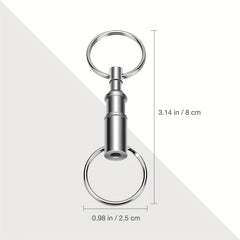2pcs Quick Release Keychain Detachable Dual Key Ring Lock Ho
