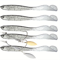 Bionic Soft Baits with Twister Tail for Fishing, 5pcs, Saltwater Freshwater