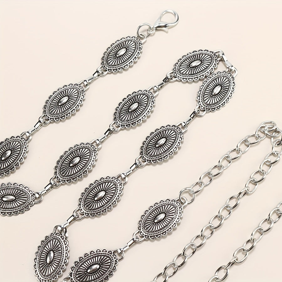 Vintage Metal Chain Belt Dress Girdle For Women