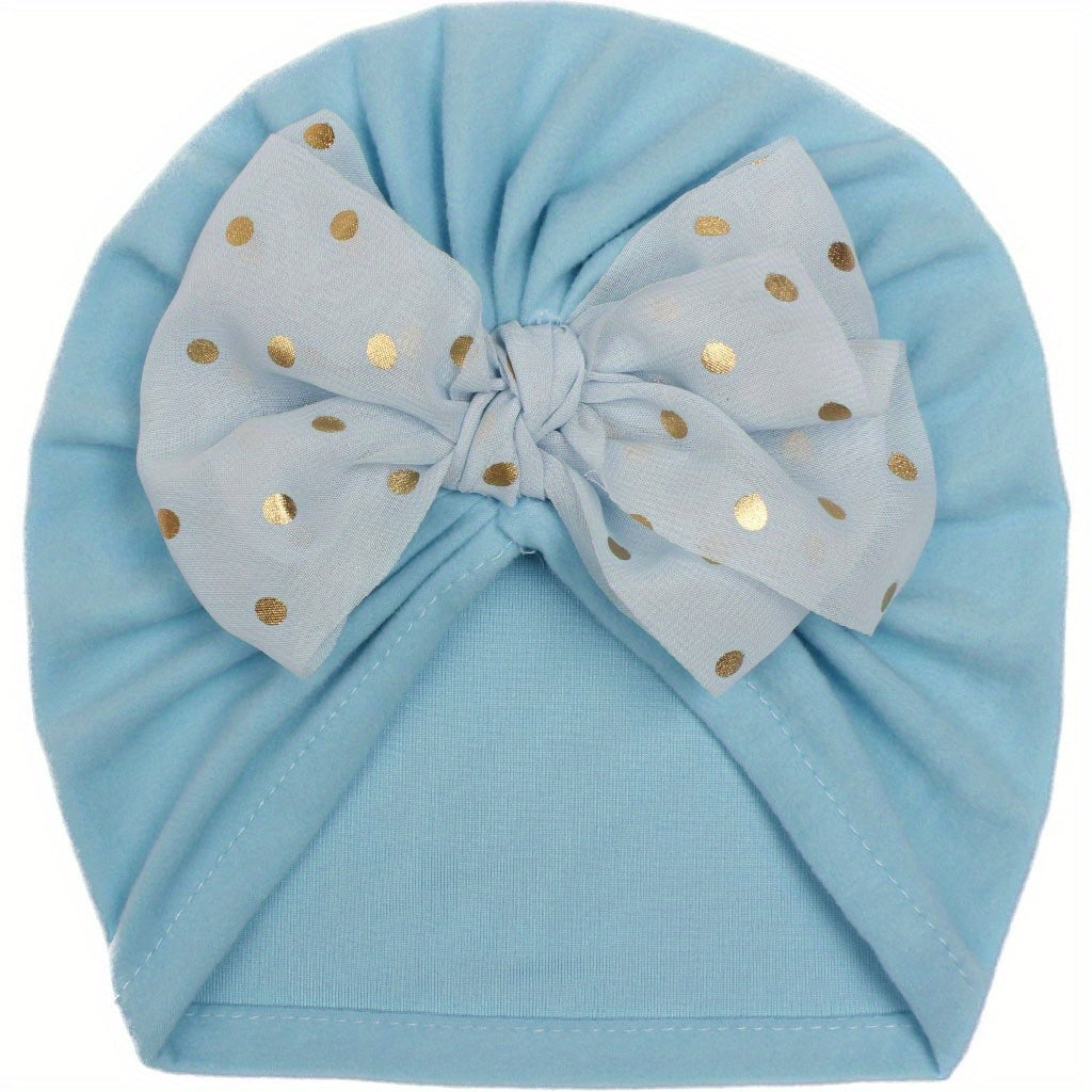 Candy Bronzing Point Bow Baby Headscarf Hat