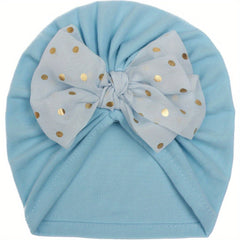 Candy Bronzing Point Bow Baby Headscarf Hat