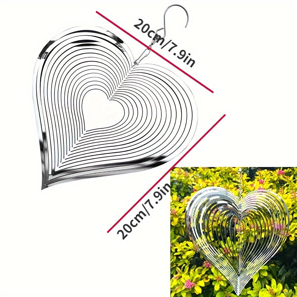 Metal Wind Spinner for Outdoor Garden Art - Silvery H